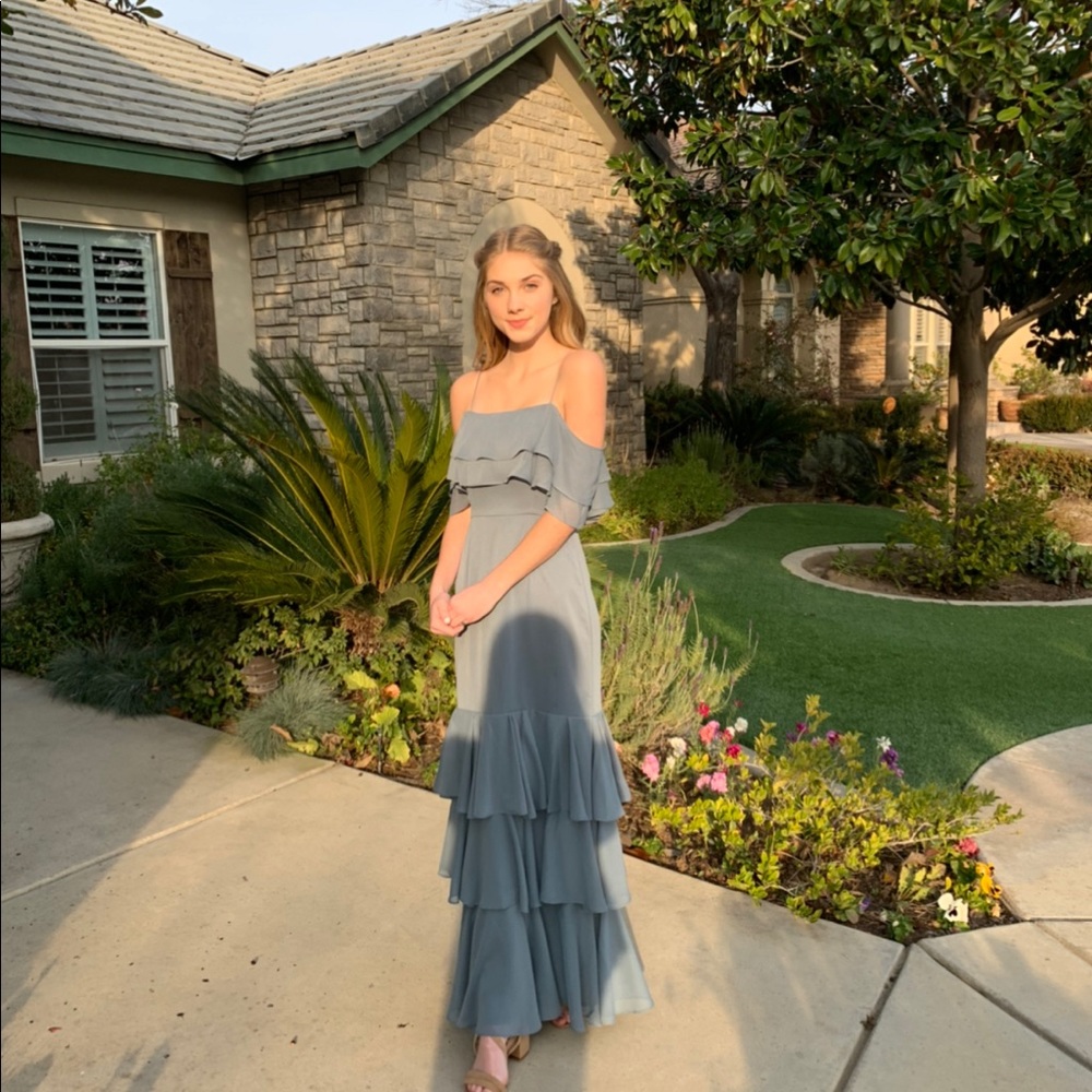 WAYF tiered ruffle dress XS